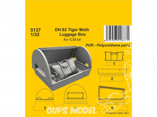 Cmk kit d’amélioration 5137 Coffre à bagages DH.82 Tiger Moth kit ICM 1/32