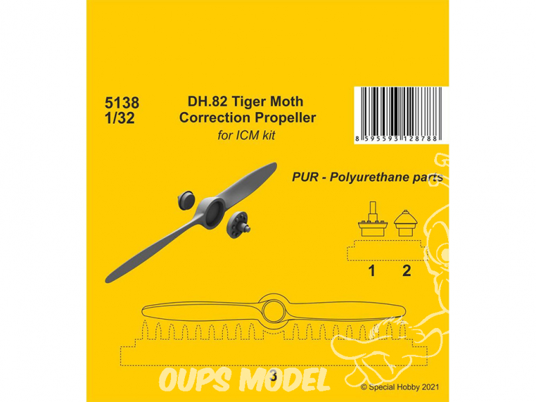 Cmk kit d’amélioration 5138 Hélice DH.82 Tiger Moth Correction 1/32