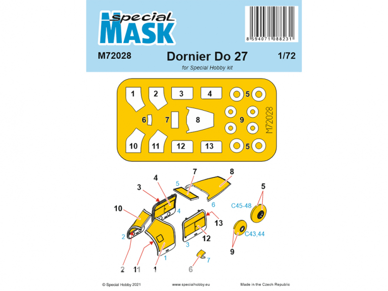 Special Hobby Masque avion M72028 Pour Dornier Do.27 1/72