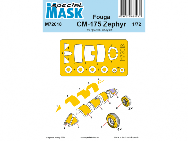 Special Hobby Masque avion M72018 Pour Fouga CM-175 Zephyr 1/72