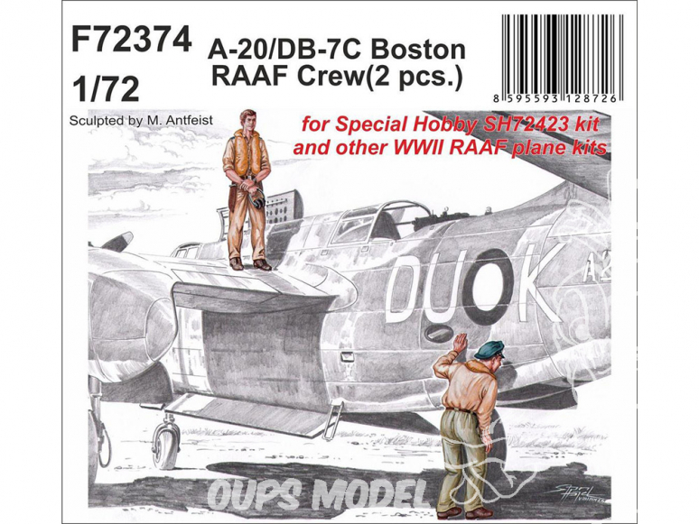 Cmk figurine F72374 A-20/DB-7C Boston RAAF Équipage 1/72