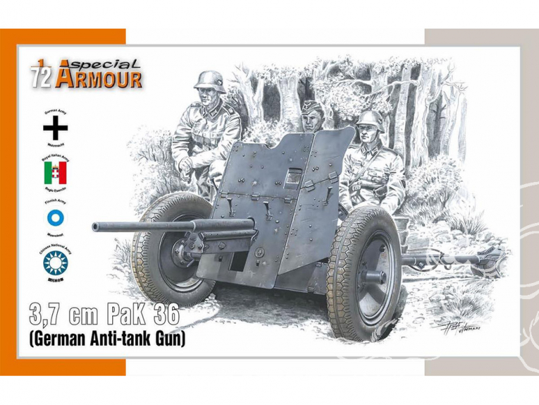 Special Armour maquette militaire SA72024 Canon antichar allemand PaK 36 de 3,7 cm 1/72