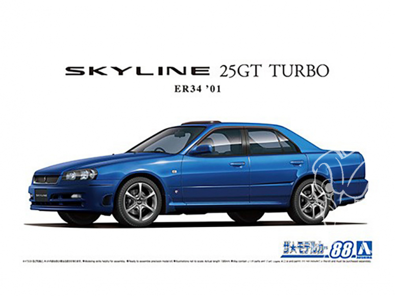Aoshima maquette voiture 61725 Nissan Skyline ER34 25GT Turbo 2001 1/24