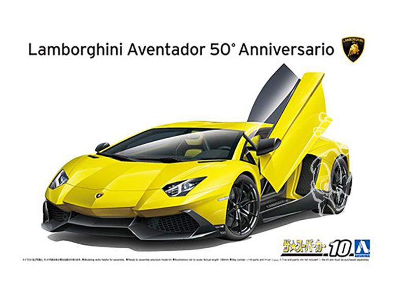 Aoshima maquette voiture 59821 Lamborghini Aventador 50° Anniversario 2013 1/24