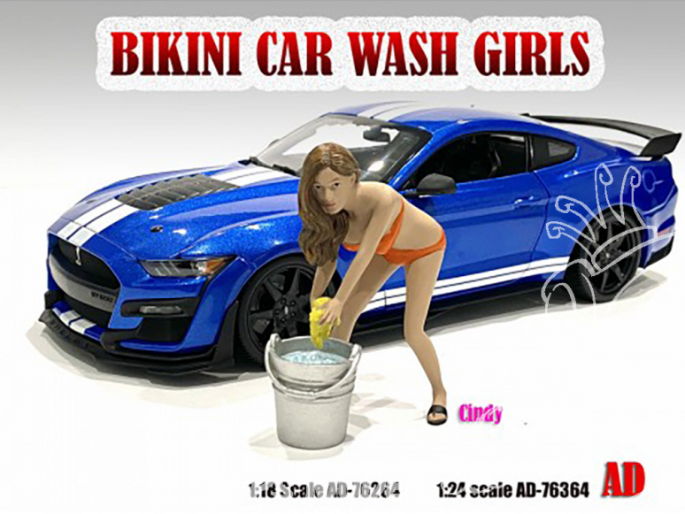 American Diorama figurine AD-76364 Bikini car wash girl - Cindy 1/24