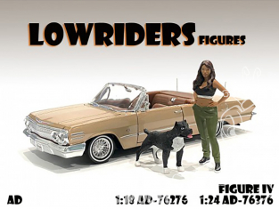 American Diorama figurine AD-76376 Lowriders - Figurine IV avec chien 1/24