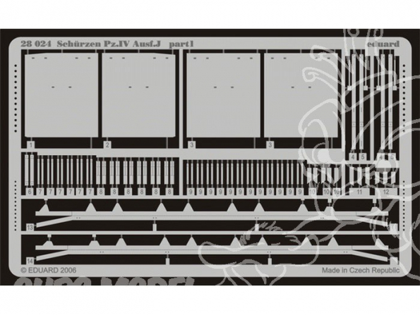 Eduard photodecoupe militaire 28024 Schurzen Pz.IV Ausf. J 1/48