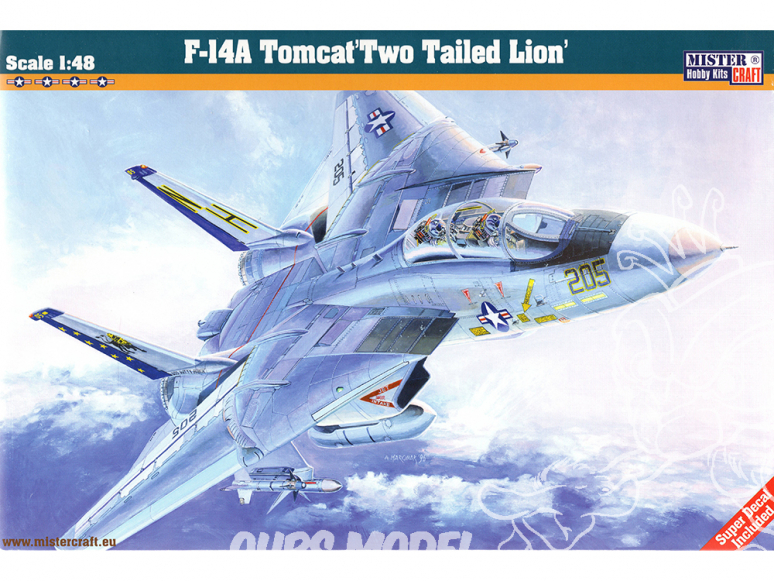 MASTER CRAFT maquette avion 070045 F14-Tomcat Two Tailed Lion 1/48