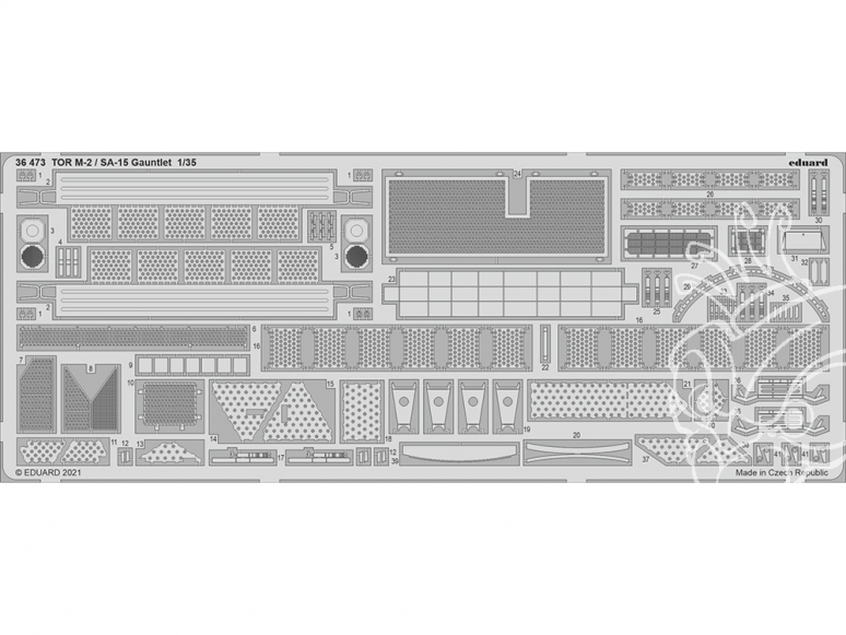 Eduard photodecoupe militaire 36473 Amélioration TOR M-2 / SA-15 Gauntlet Zvezda 1/35