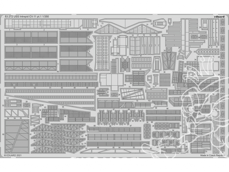 Eduard photodecoupe bateau 53272 USS Intrepid CV-11 Partie 1 Trumpeter 1/350