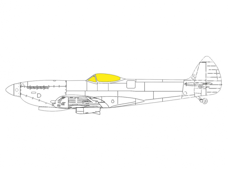 Eduard Express Mask EX808 Spitfire Mk.XVI TFace Eduard 1/48