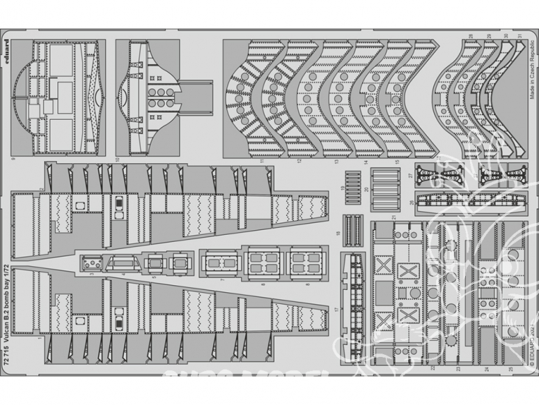 Eduard photodecoupe avion 72715 Baie de bombe Vulcan B.2 Airfix 1/72