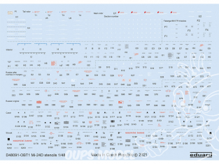 Eduard Decalques hélicoptères D48091 Marquages / Stencils Mi-24D Zvezda 1/48