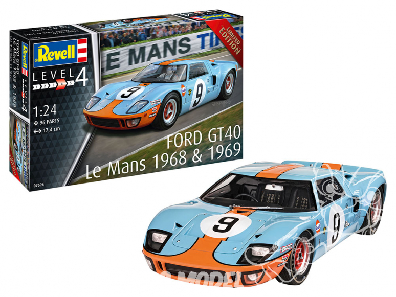 Revell maquette voiture 07696 Ford GT 40 Le Mans 1968 1969 serie limitée 1/24
