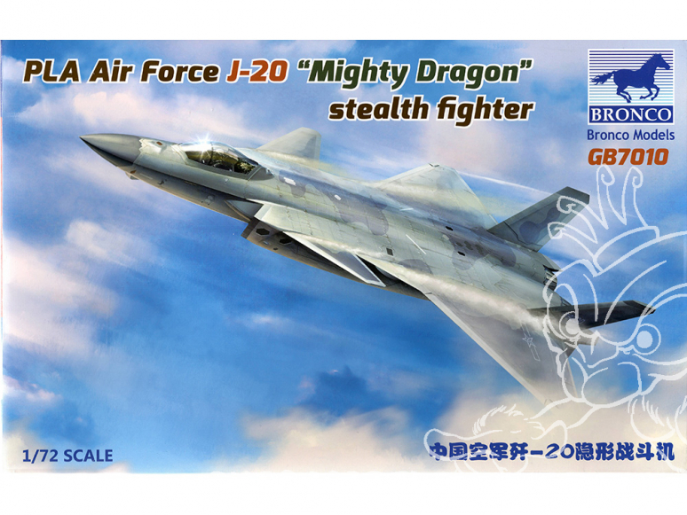 Bronco maquette avion GB 7010 PLA Air Force J-20 Mighty Dragon stealth Fighter 1/72