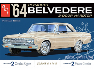 AMT maquette voiture 1188 1964 PLYMOUTH BELVEDERE (W-SLANT 6 ENGINE ET V8) 1/25