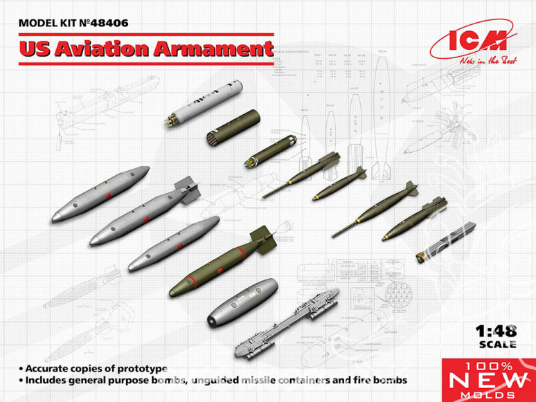 Icm maquette avion 48406 Armement de l'aviation américaine apres 1950 1/48