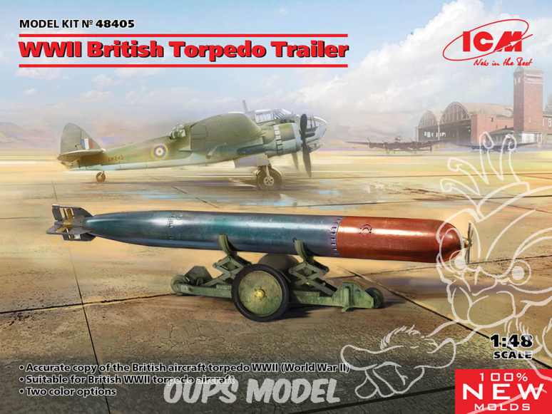 Icm maquette avion 48405 Remorque et torpille Britanique de la Seconde Guerre mondiale 1/48