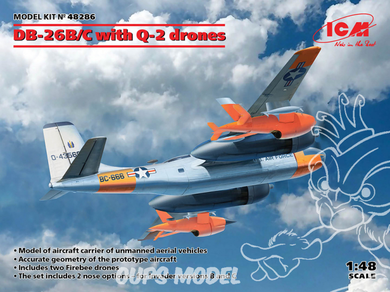 Icm maquette avion 48286 DB-26B/C avec Q-2 drones 1/48