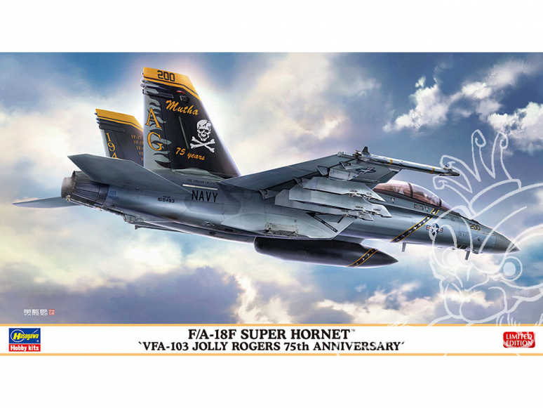 Hasegawa maquette avion 02380 F/A-18F Super Hornet "VFA-103 Jolly Rogers 75th Anniversary" 1/72