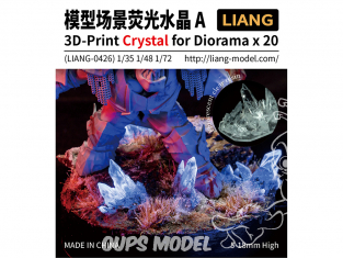 Liang Model 0426 Accessoires Crystal 3D pour diorama Set A x20 Hauteur 5 - 18mm 1/35 1/48 1/72