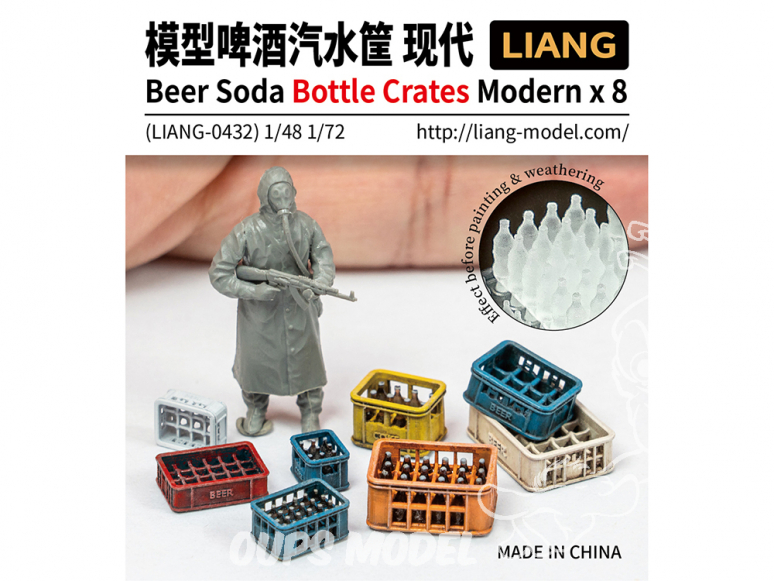 Liang Model 0432 Accessoires Bouteilles et caisses Biere / Soda modernes 1/48 - 1/72