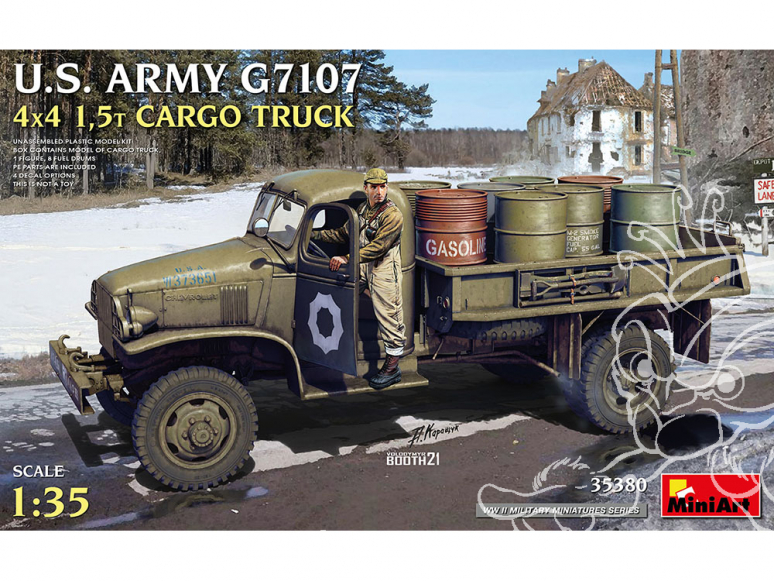 MINI ART maquette militaire 35380 U.S. ARMY G7107 4X4 1,5t CARGO TRUCK 1/35
