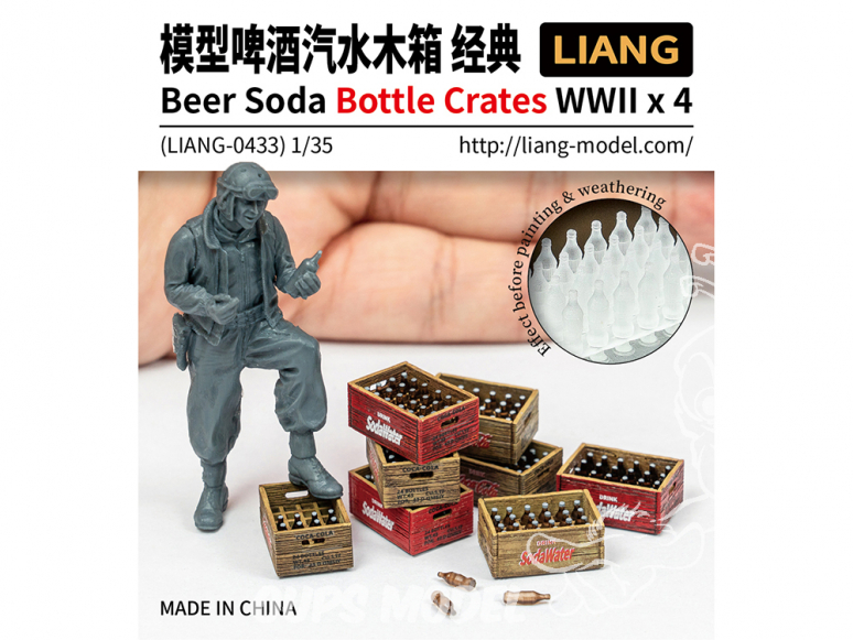 Liang Model 0433 Accessoires Bouteilles et caisses Bière / Soda WWII 1/35