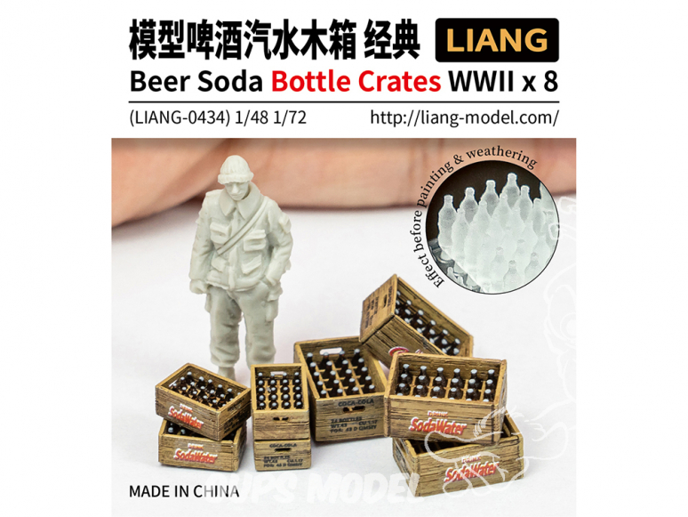 Liang Model 0434 Accessoires Bouteilles et caisses Biere / Soda WWII 1/48 - 1/72