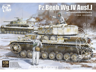 Border model maquette militaire BT-006 Pz.Beob.Wg.IV Ausf.J avec Commandant et figurine Infanterie 1/35