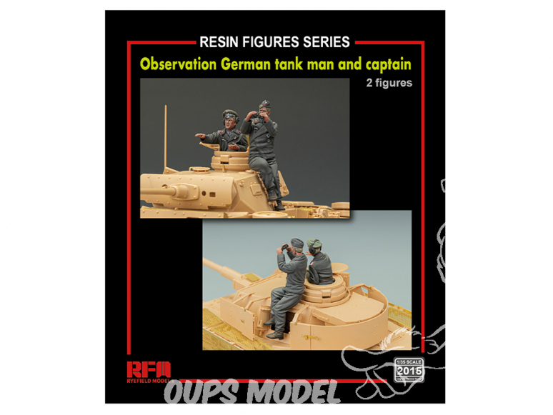 Rye Field Model maquette militaire 2015 Figurine observateur de char Allemand + Capitaine 1/35