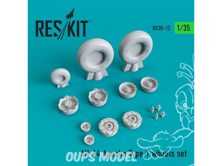 ResKit kit d'amelioration Helico RS35-0012 Ensemble de roues AH-64 Apache Type 1 1/35