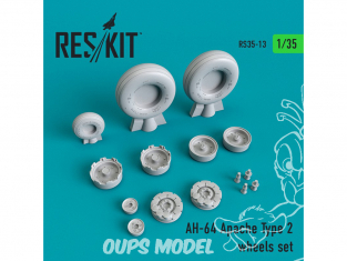 ResKit kit d'amelioration Helico RS35-0013 Ensemble de roues AH-64 Apache Type 2 1/35