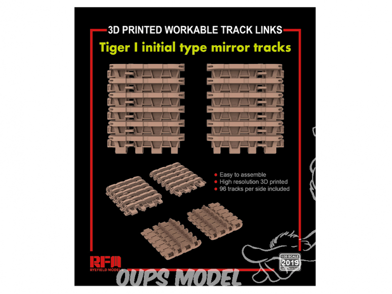 Rye Field Model maquette militaire 2019 Chenilles maillon par maillon Tigre I Initial type mirror tracks 1/35