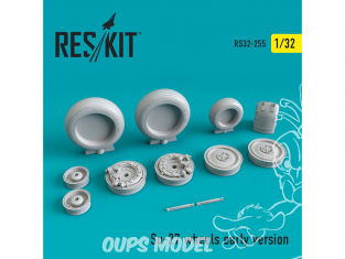 ResKit kit d'amelioration Avion RS32-0255 Ensemble de roues resine Su-27 premier type de roues 1/32