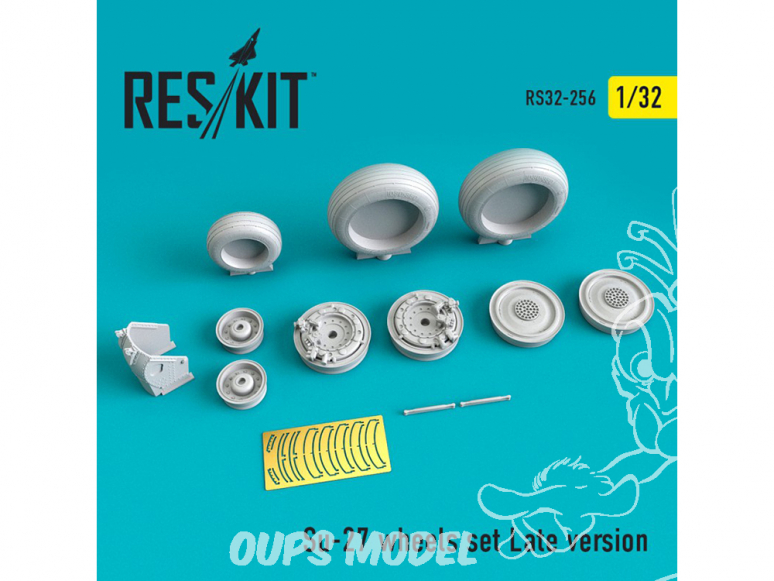 ResKit kit d'amelioration Avion RS32-0256 Ensemble de roues resine Su-27 type tardif 1/32