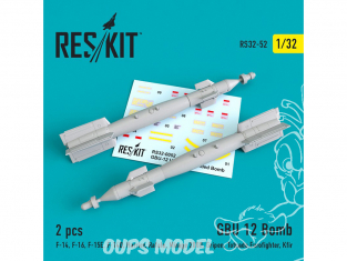 ResKit kit RS32-0052 GBU 12 bombe 2 pcs pour F-14 F-16 F-15 F-14 Harrier Rafale Mirage 2000 Gripen Totnado Eurofighter Kfir 1/32