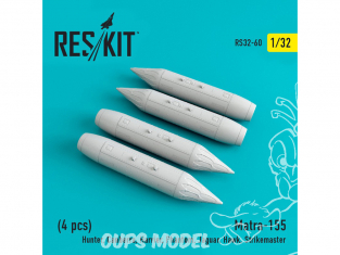 ResKit kit RS32-0060 Matra-155 (4 pcs) pour Hunter, Canberra, Harrier, Phantom, Jaguar, Hawk, Strikemaster 1/32