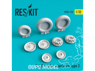 ResKit kit d'amelioration avion RS32-0133 Ensemble de roues F-8 Crusader Type 2 1/32