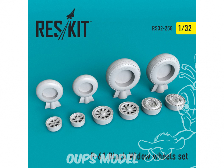 ResKit kit d'amelioration Avion RS32-0258 Roues en résine P-61 Black Widow 1/32