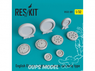 ResKit kit d'amelioration avion RS32-0301 Ensemble de roues pour English Electric Lightning Early 1/32