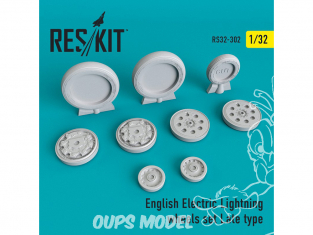 ResKit kit d'amelioration avion RS32-0302 Ensemble de roues pour English Electric Lightning Late 1/32