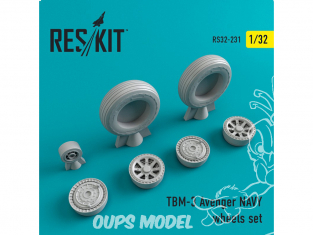 ResKit kit d'amelioration avion RS32-0231 Ensemble de roues pour TBM-3 Avenger NAVY 1/32