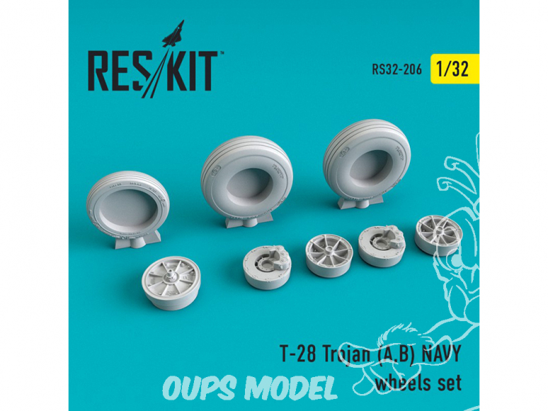 ResKit kit d'amelioration avion RS32-0206 Ensemble de roues pour T-28 Trojan (A,B) NAVY 1/32