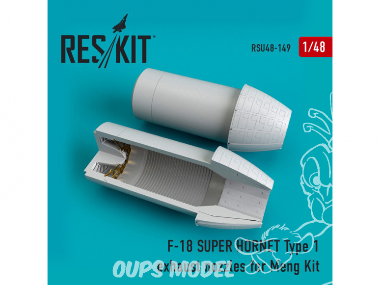 ResKit kit d'amelioration Avion RSU48-0149 Tuyère F-18 Super Hornet Type 1 pour kit Meng 1/48
