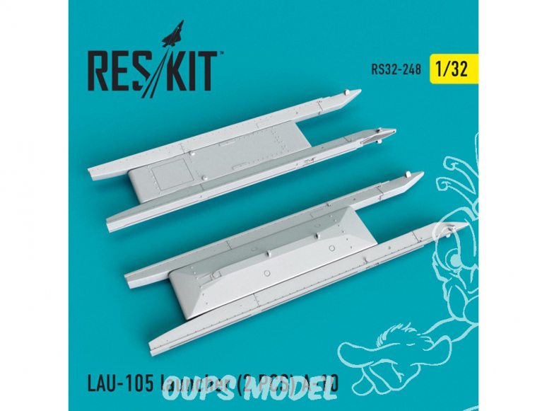 ResKit kit d'amelioration Avion RS32-0248 LAU-105 avec adaptateur à double rail 2 piéces 1/32