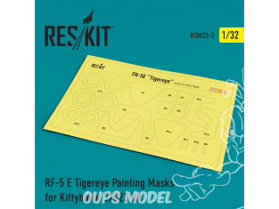 ResKit kit d'amelioration avion RSM32-0003 RF-5 E Tigereye Masques de peinture pour kit Kittyhawk 32023 1/32