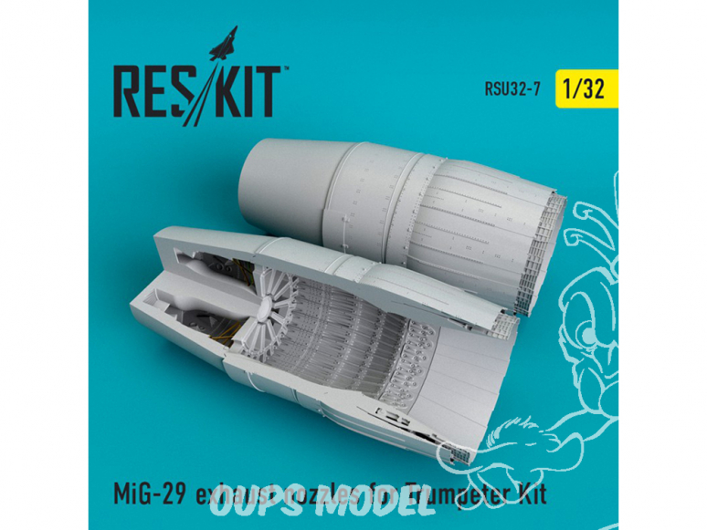 ResKit kit d'amelioration avion RSU32-0007 Tuyère MiG-29 pour Trumpeter Kit 1/32