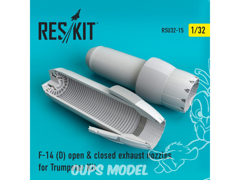 ResKit kit d'amelioration avion RSU32-0015 F-14 (D) Tuyère ouvertes ou fermées pour Trumpeter 1/32