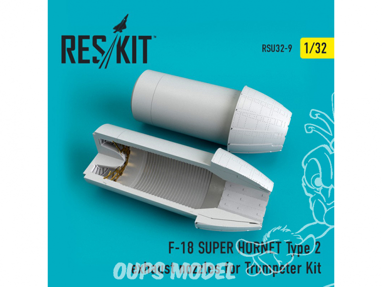 ResKit kit d'amelioration avion RSU32-0009 Tuyère pour F-18 (E/G) SUPER HORNET Type2 Kit Trumpeter 1/32